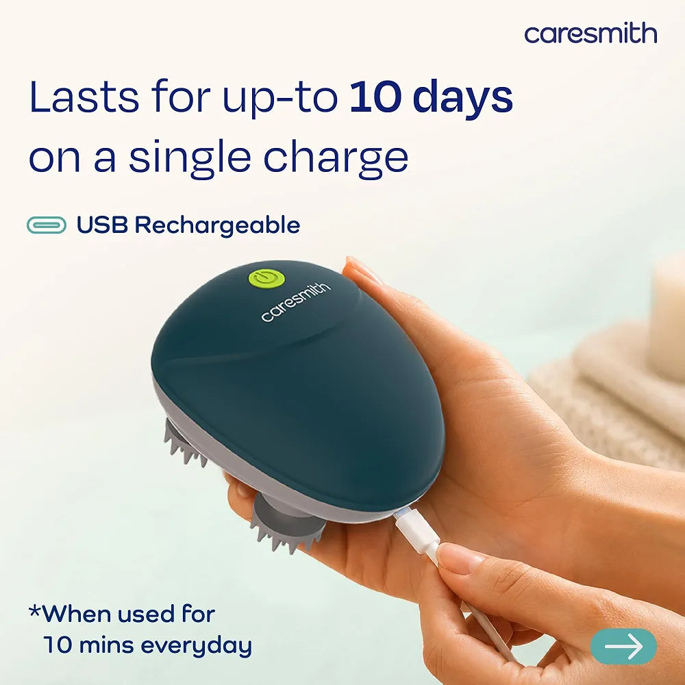Caresmith Revive Scalp Massager | 96 Silicon Kneading Points with Detachable Heads | Scalp, Body & Head Massager for Hair Growth