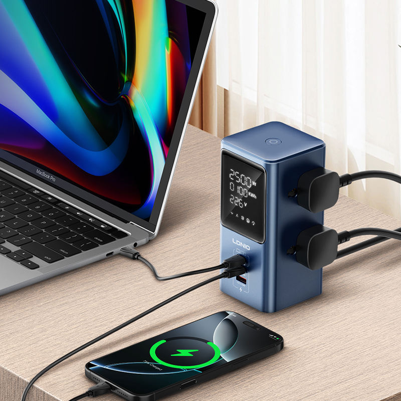 Tower Extension Power Socket with Digital Display