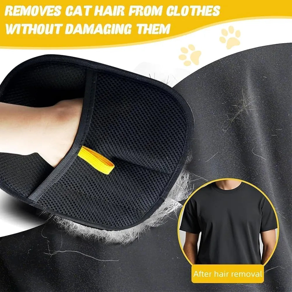 FITVERT Pet Hair Removal Gloves, Pet Hair Remover Glove Mitt, Reusable Dog Hair Removal from Clothes Cleaning Glove for Furniture, Carpets, Car Seats & Massage for Dogs Cat Hair Brush Accessories