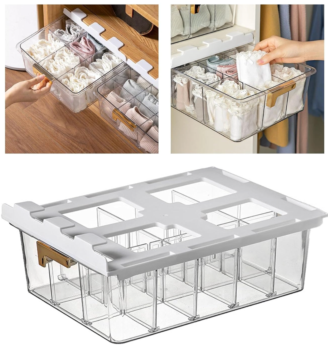 15 Grid Closet Organizer Transparent Storage Box