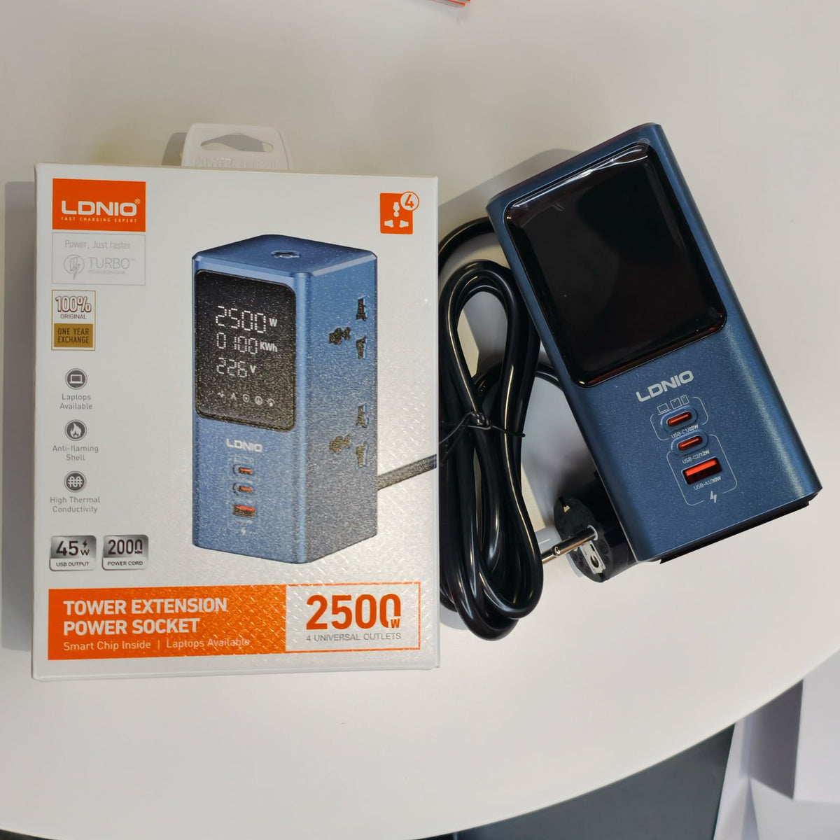 Tower Extension Power Socket with Digital Display