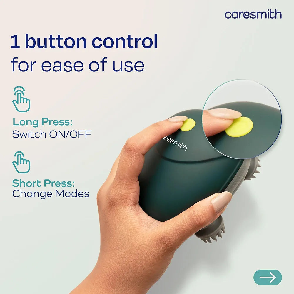 Caresmith Revive Scalp Massager | 96 Silicon Kneading Points with Detachable Heads | Scalp, Body & Head Massager for Hair Growth 