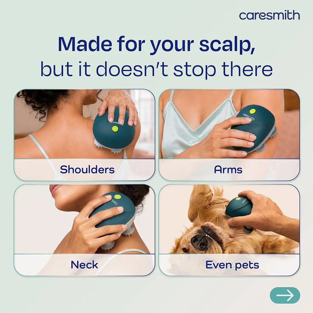 Caresmith Revive Scalp Massager | 96 Silicon Kneading Points with Detachable Heads | Scalp, Body & Head Massager for Hair Growth 