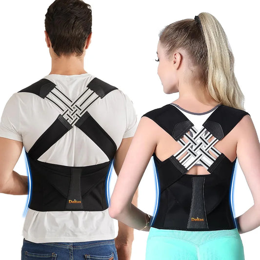 DOLTAS Neoprene X-Cross Posture Corrector Belt Universal Size Shoulder & Back Support Belt | Back Straightener Brace For Spine & Body Posture Correction | Clavicle Support For Unisex | Universal Size